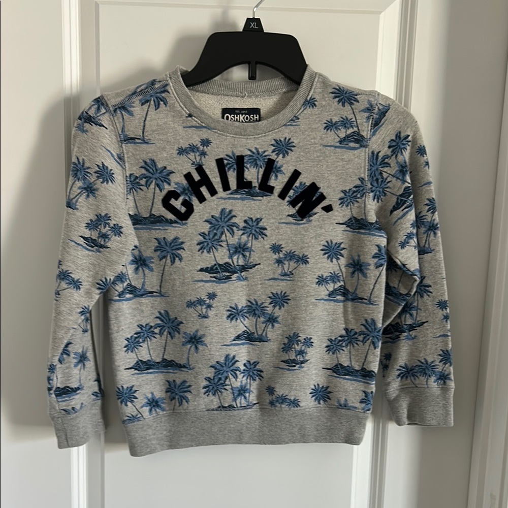 OshKosh B'gosh Gray and Blue Crewneck Sweater